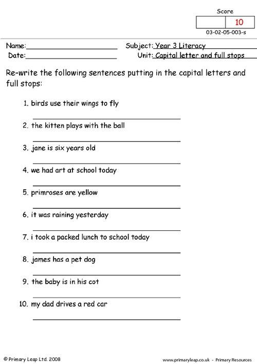 20 Capital Letters Worksheets 2Nd Grade