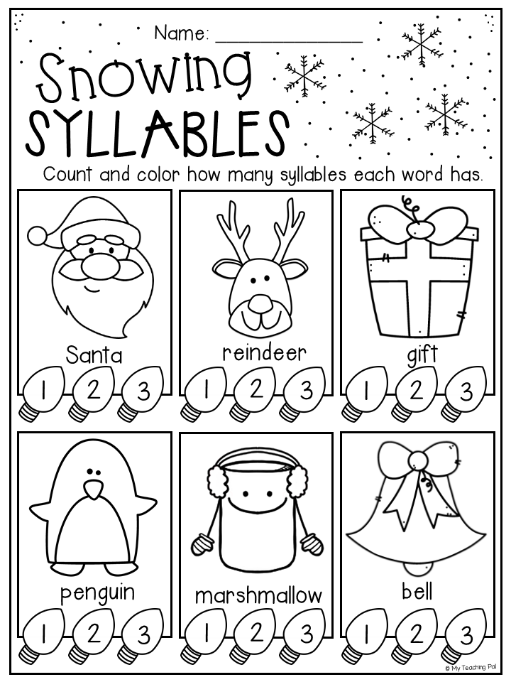 20 Christmas Worksheets for Kids 1st Grades Free