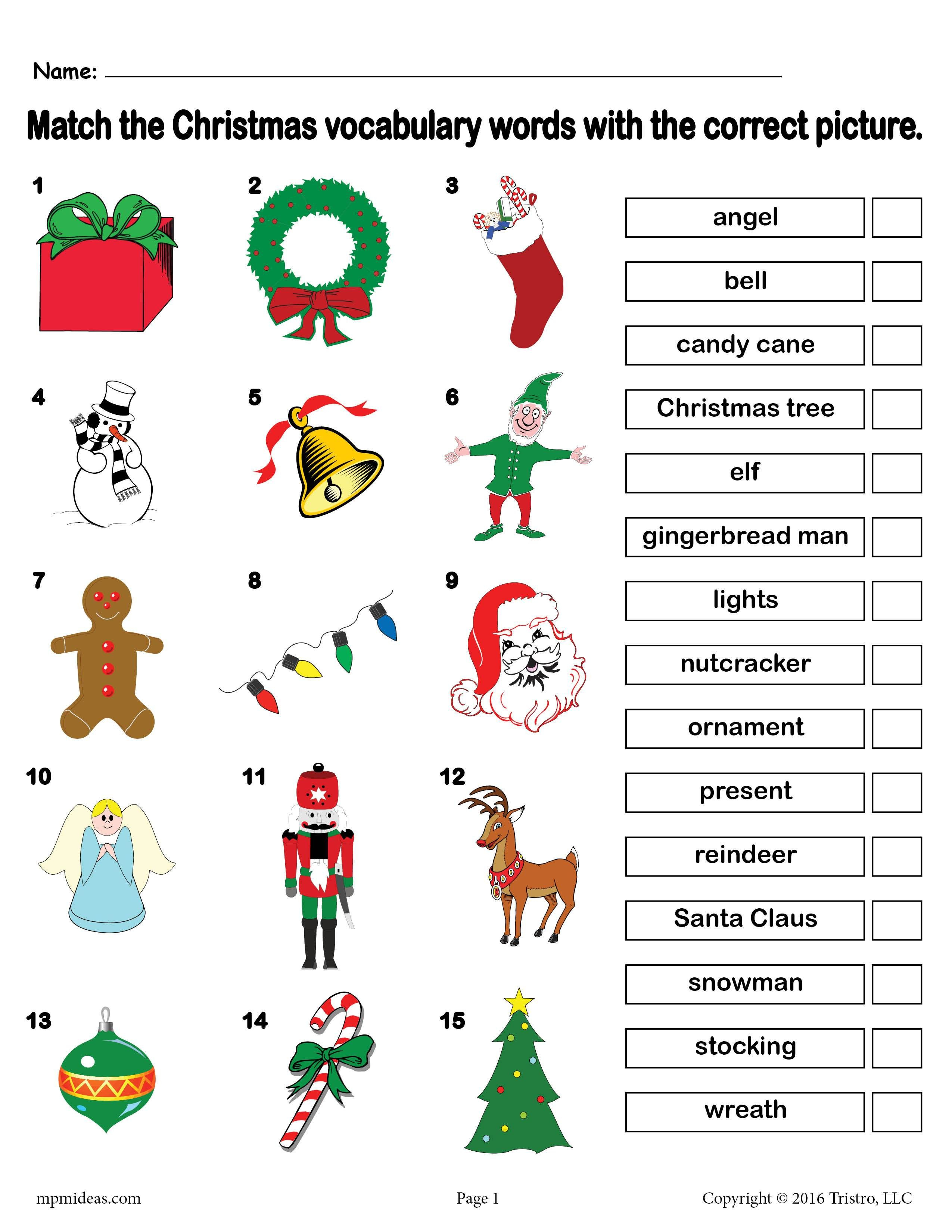 20 Christmas Worksheets for Kids 1st Grades Free