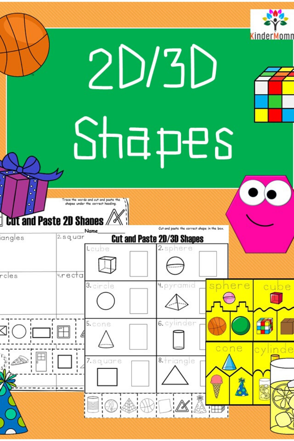 20 Cut And Paste Worksheets 3D