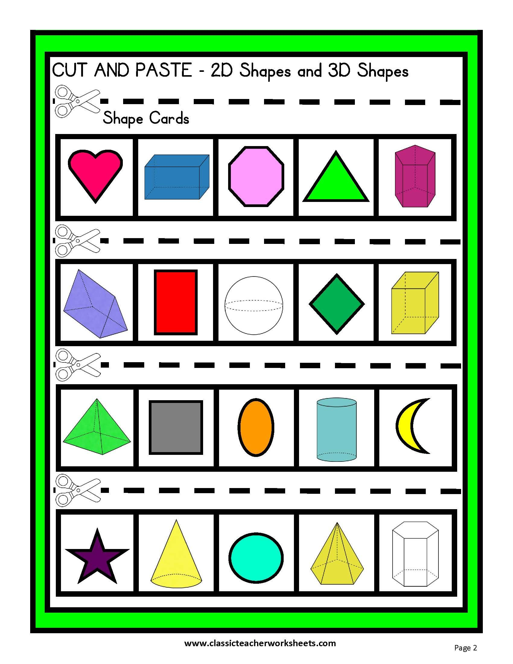 20 Cut And Paste Worksheets 3D