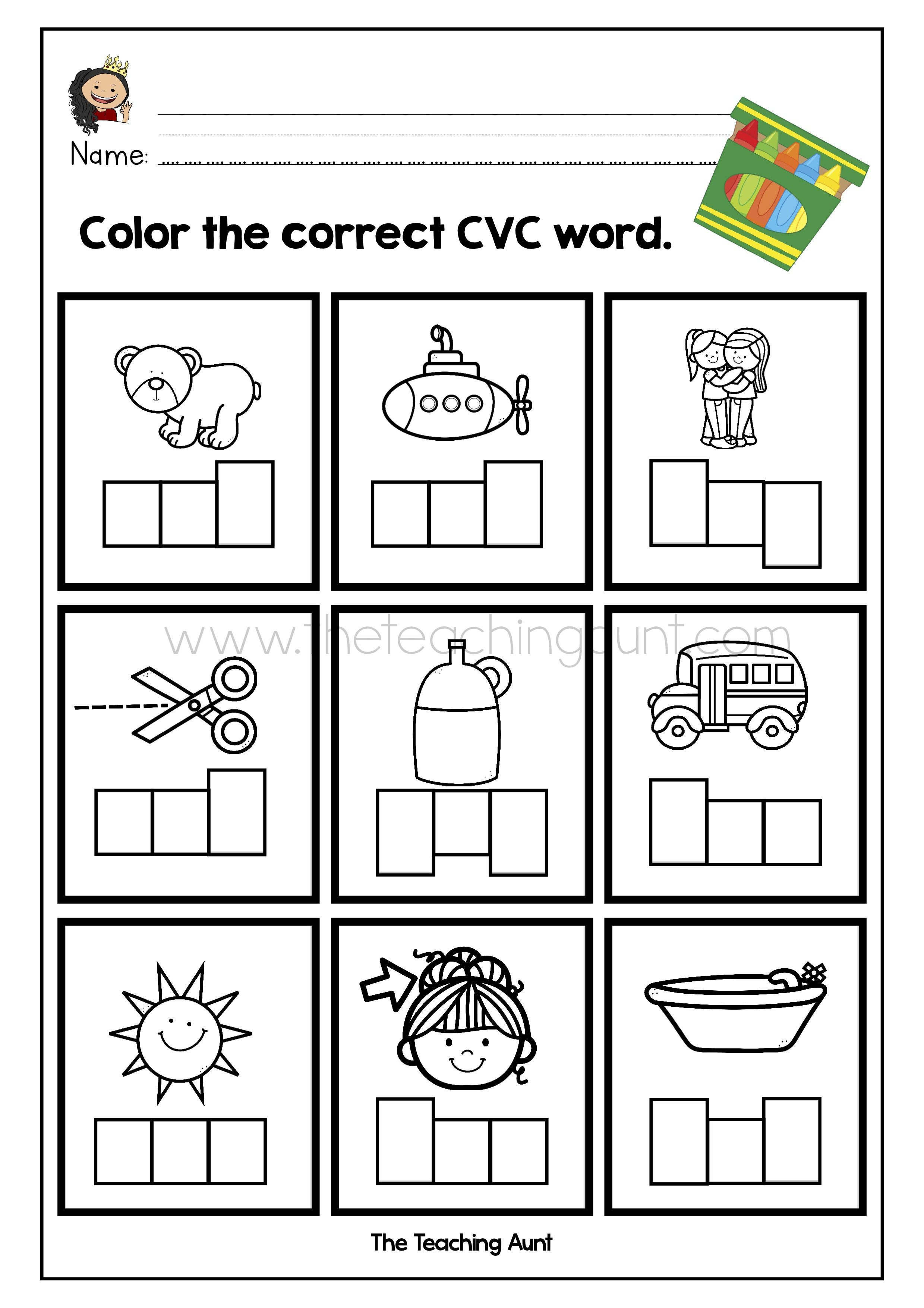 20 Cvc At Word Worksheets For Kindergarten 20 Cvc At Word Worksheets For Kindergarten