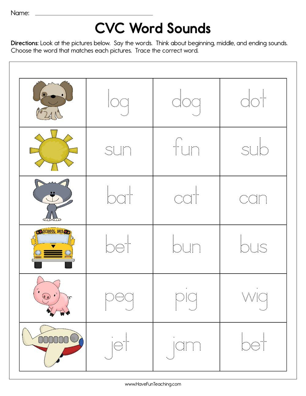 20 Cvc At Word Worksheets For Kindergarten – Printable PDF Template