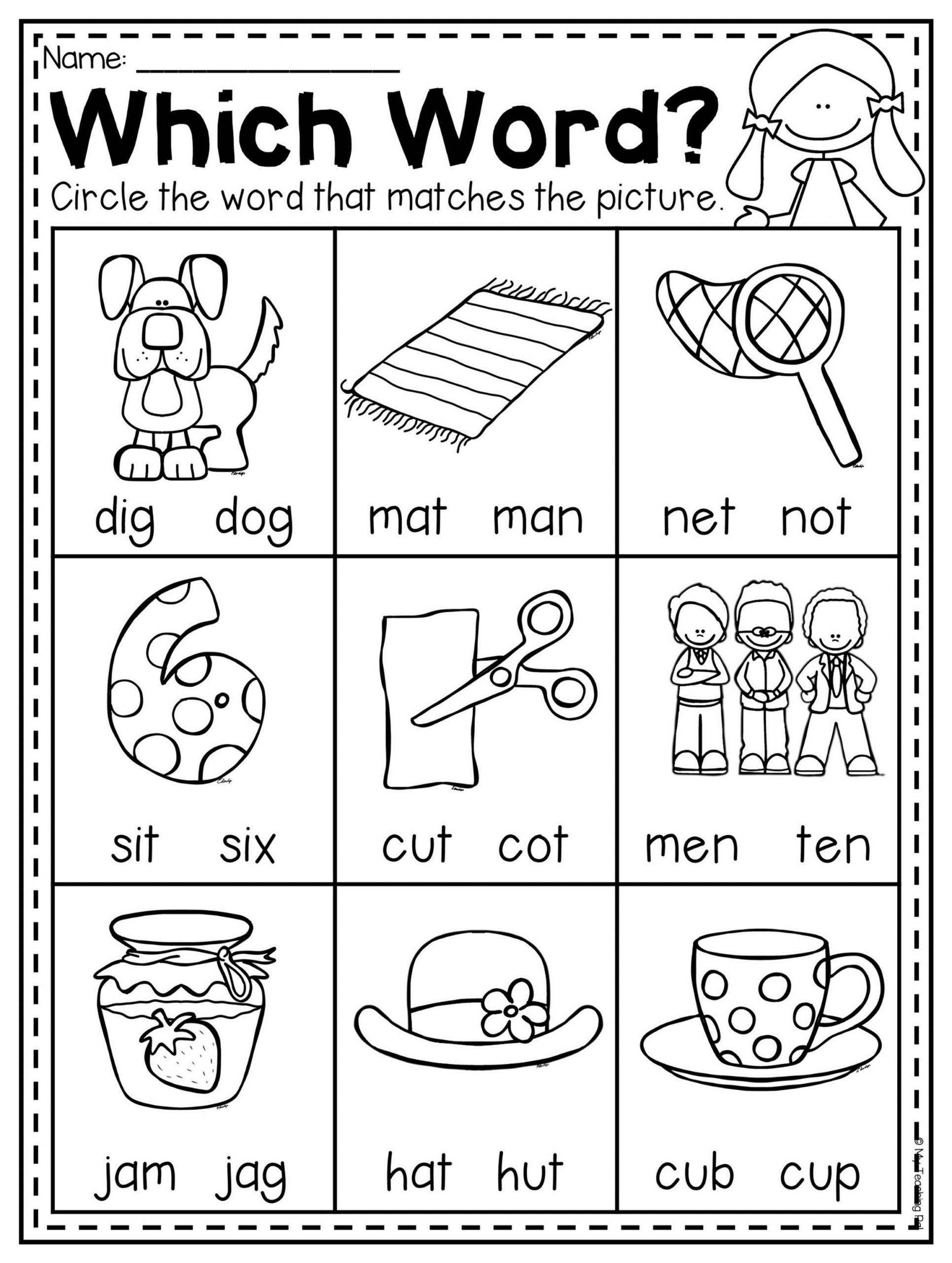 20 Cvc At Word Worksheets For Kindergarten