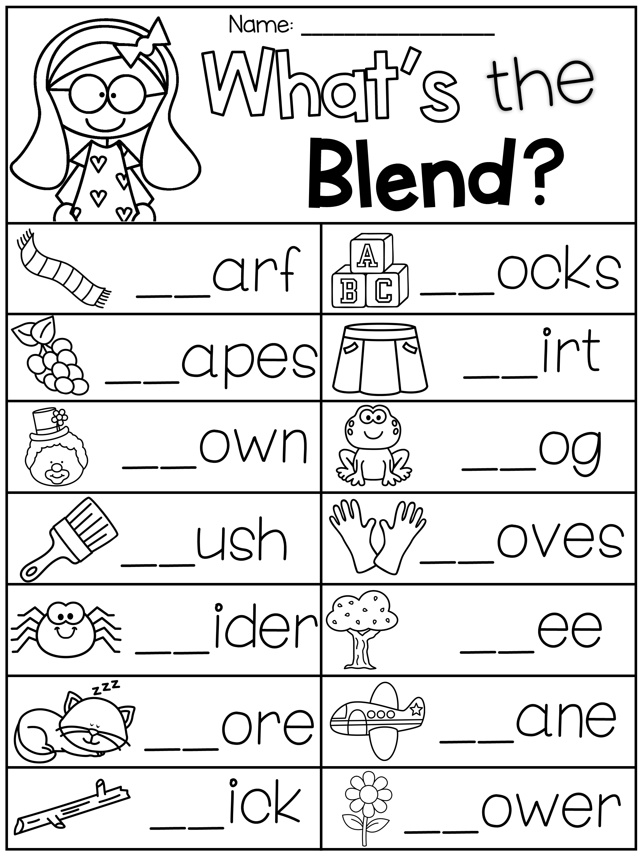 20 English Blends Worksheets For Kindergarten