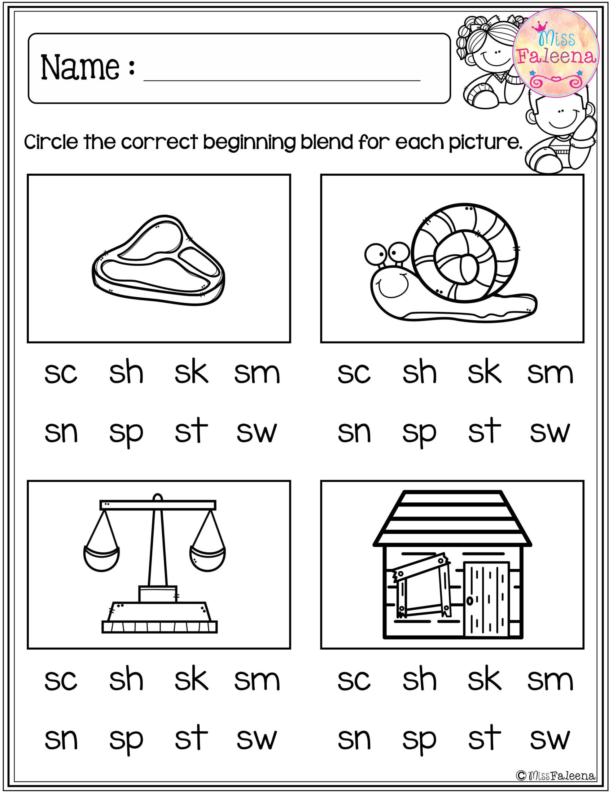 20 English Blends Worksheets For Kindergarten
