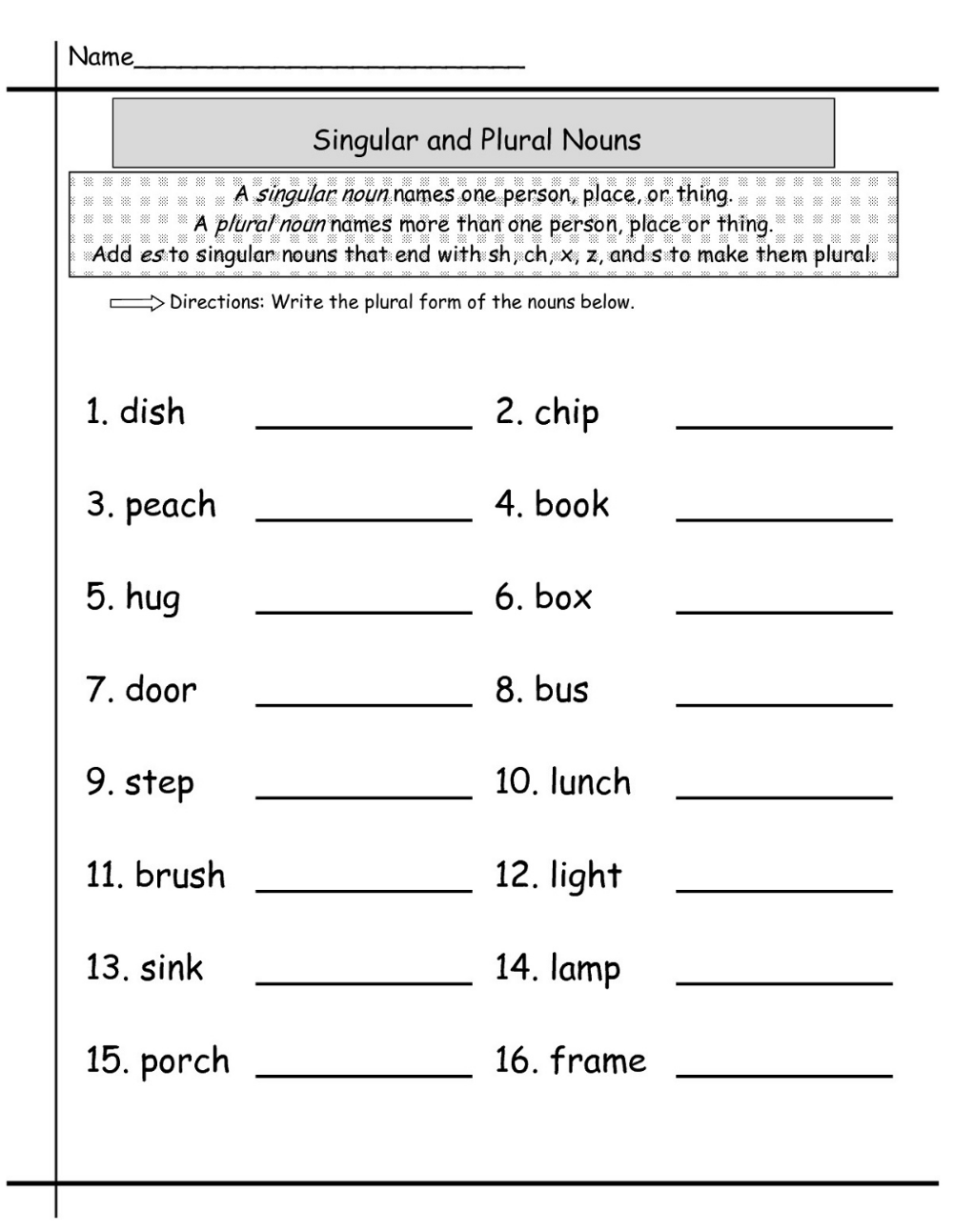 20 English Worksheets For Grade 1 Noun