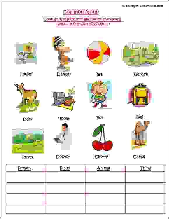 20 English Worksheets For Grade 1 Noun