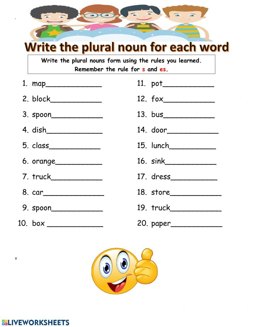20 English Worksheets For Grade 1 Noun
