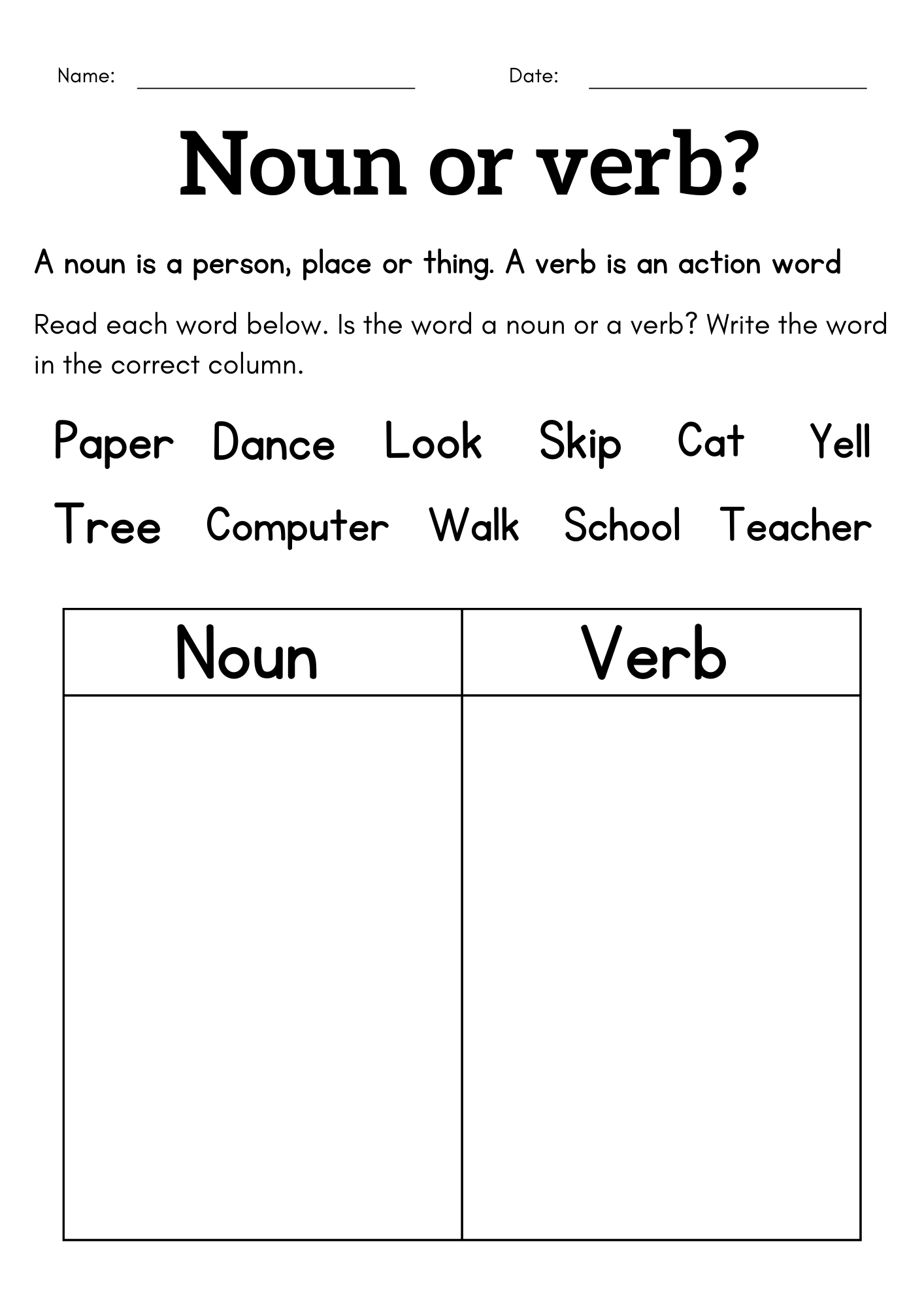 20 English Worksheets For Grade 1 Noun