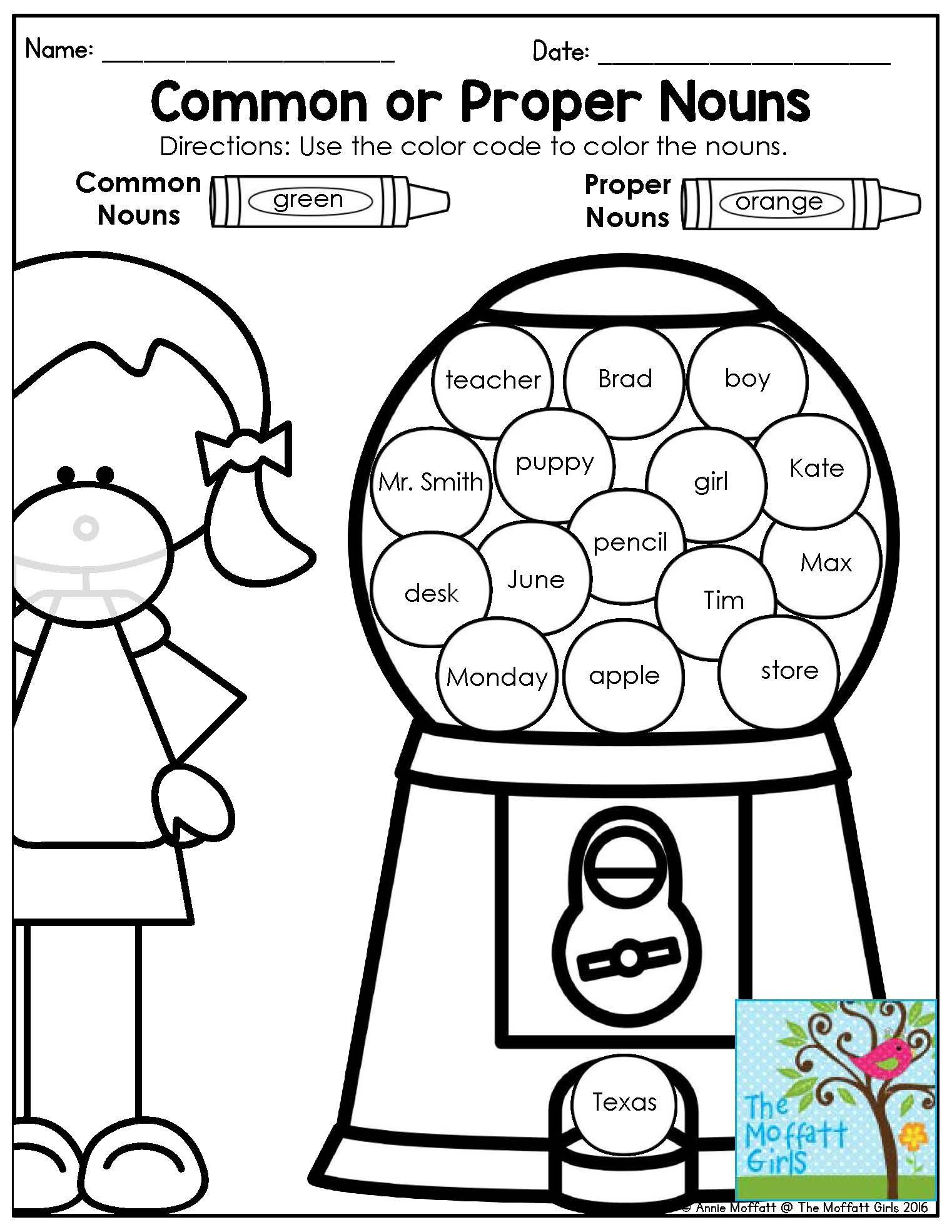 20 English Worksheets For Grade 1 Noun