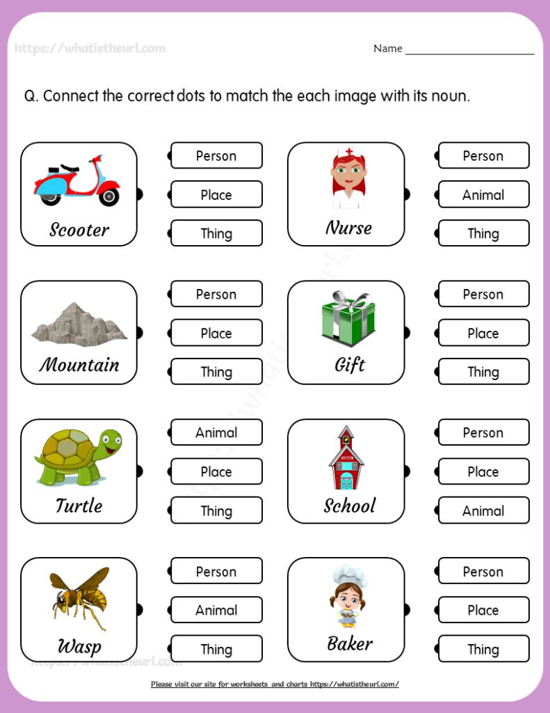 20 English Worksheets For Grade 1 Noun