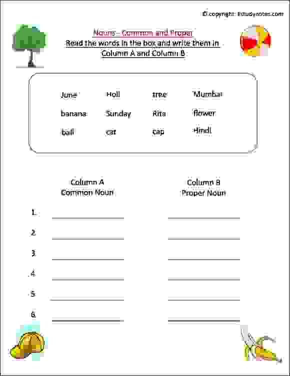 20 English Worksheets For Grade 1 Noun