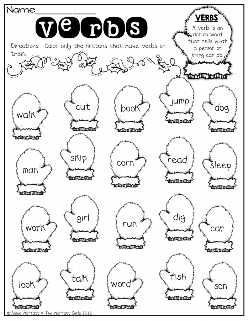 20 English Worksheets For Kindergarten Verbs