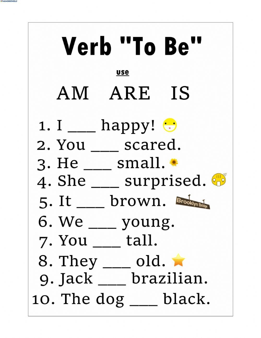 20 English Worksheets For Kindergarten Verbs