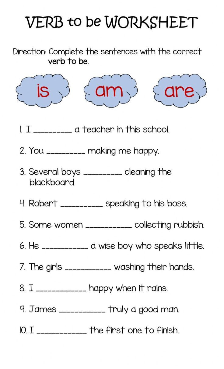 20 English Worksheets For Kindergarten Verbs