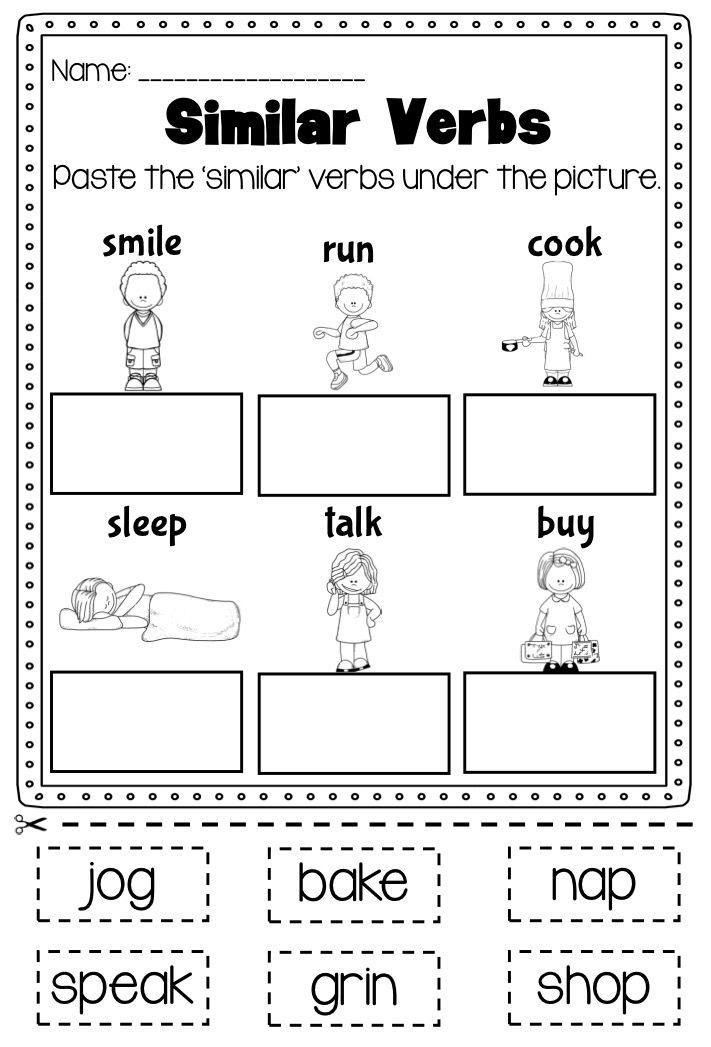 20 English Worksheets For Kindergarten Verbs