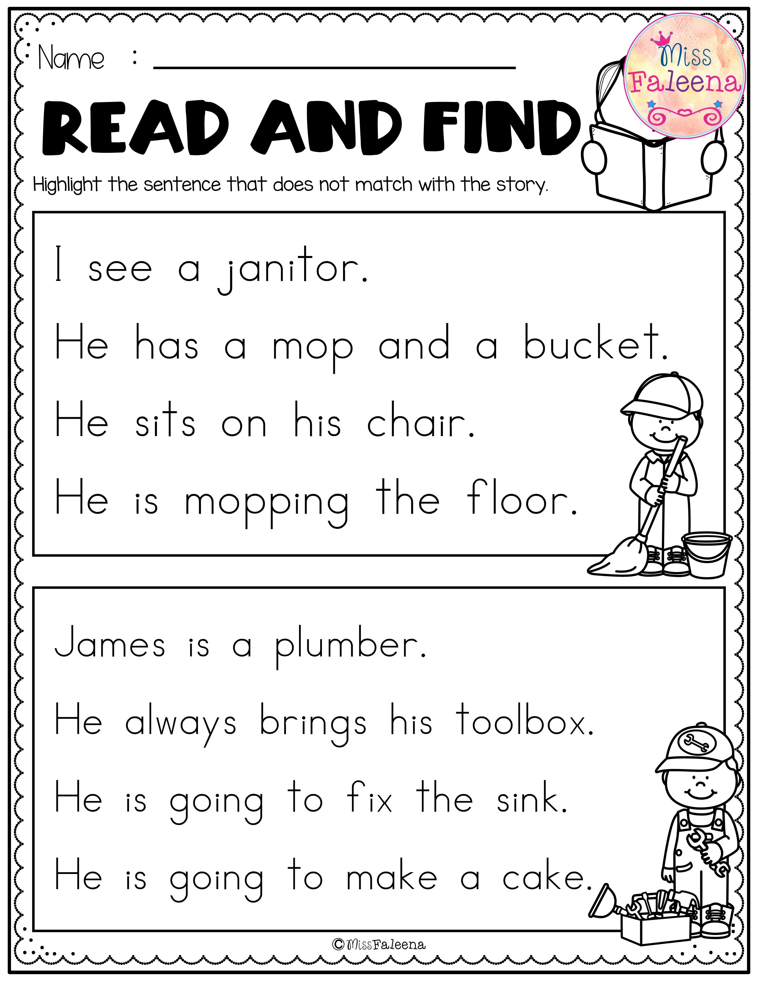 20 Free 1St Grade Reading Worksheets