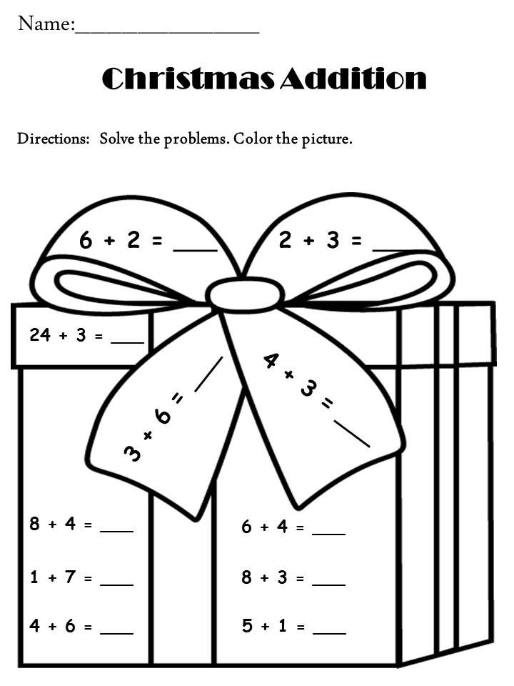 20 Free Christmas Math Worksheets 1St Grade