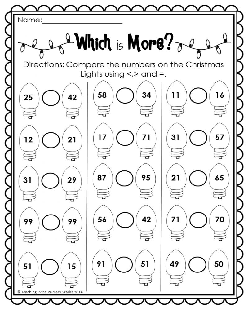 20 Free Christmas Math Worksheets 1St Grade