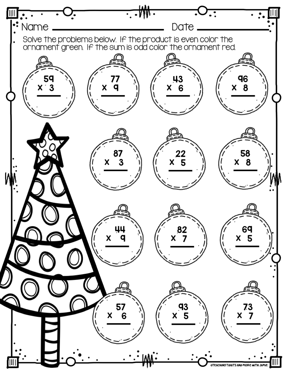 20 Free Christmas Math Worksheets 1St Grade