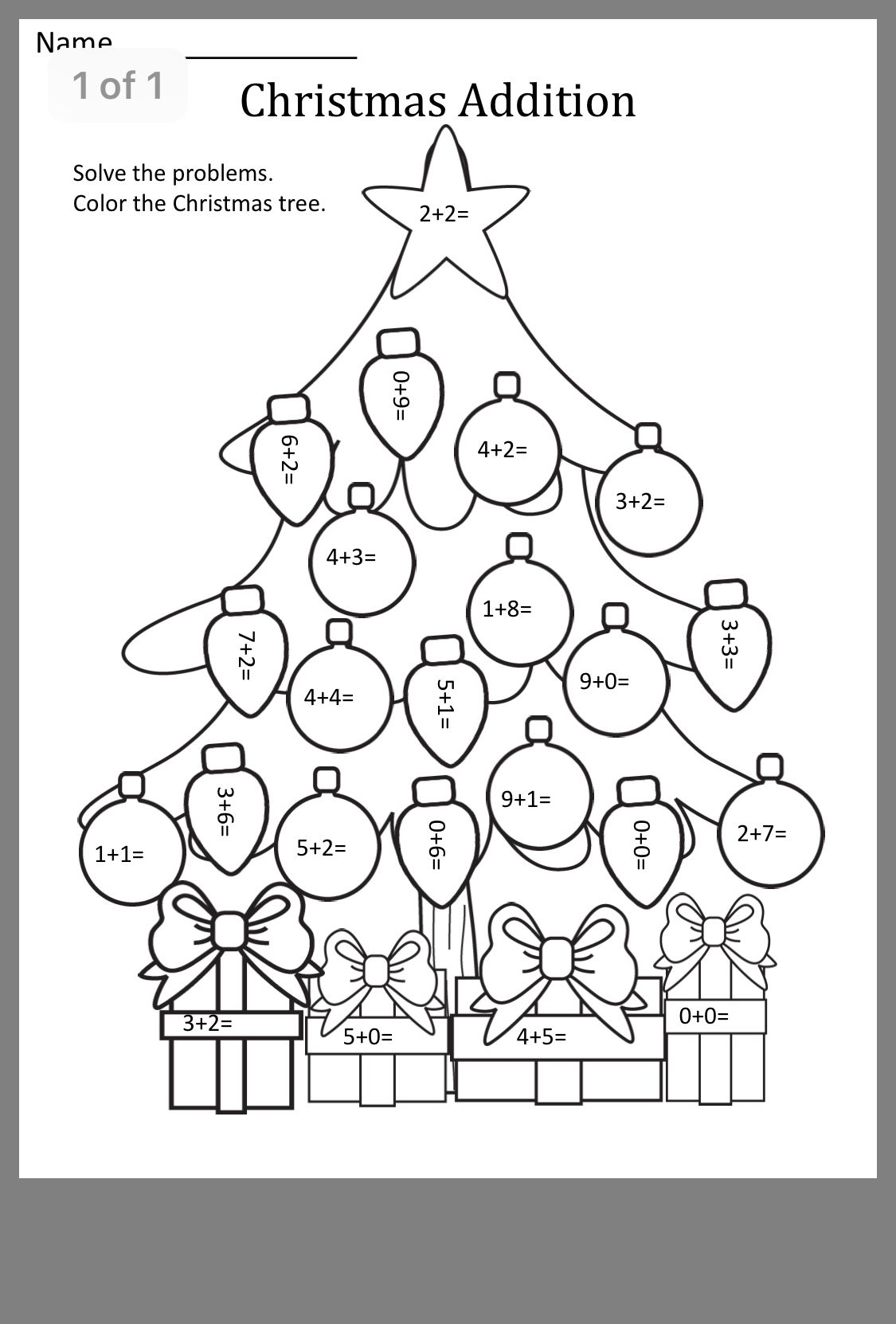 20 Free Christmas Math Worksheets 1St Grade