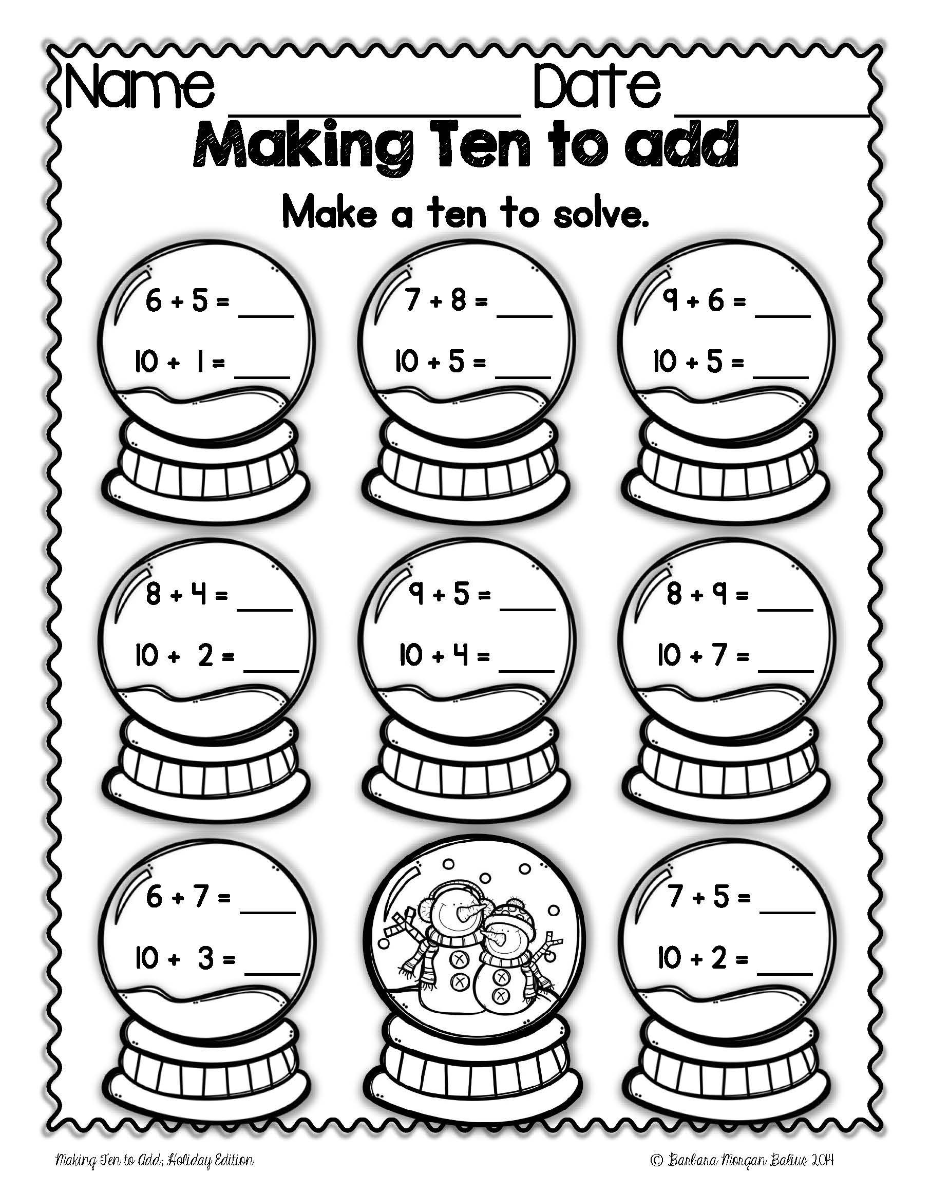 20 Free Christmas Math Worksheets 1St Grade