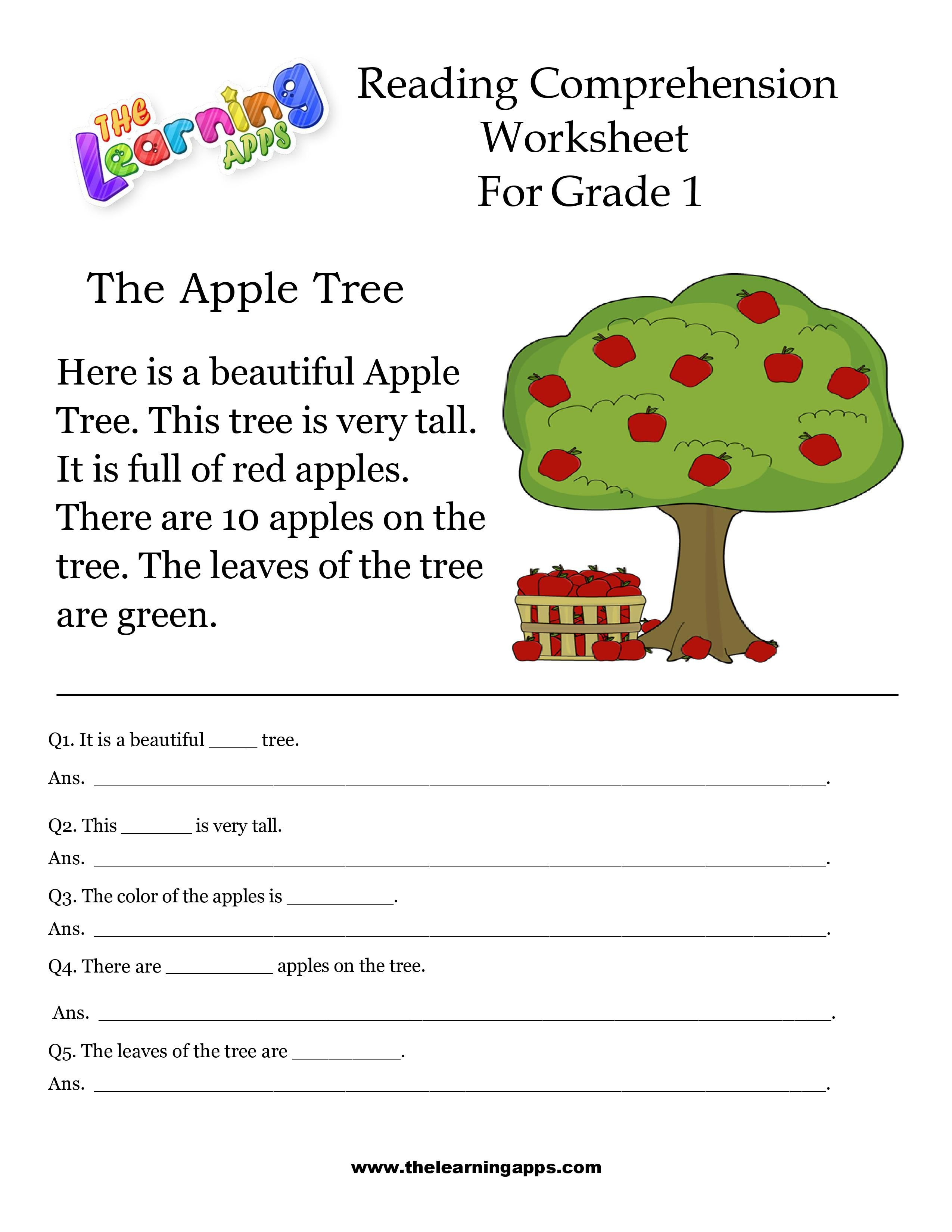 20 Free Reading Comprehension Worksheets 1St Grade