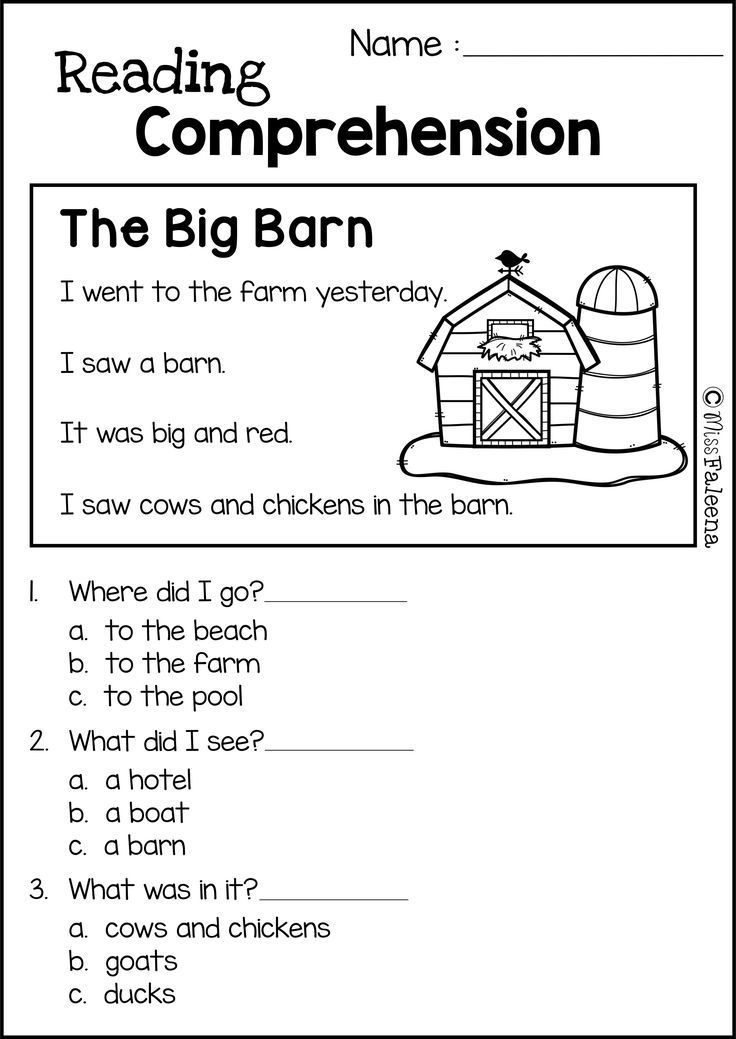 20 Free Reading Comprehension Worksheets 1St Grade