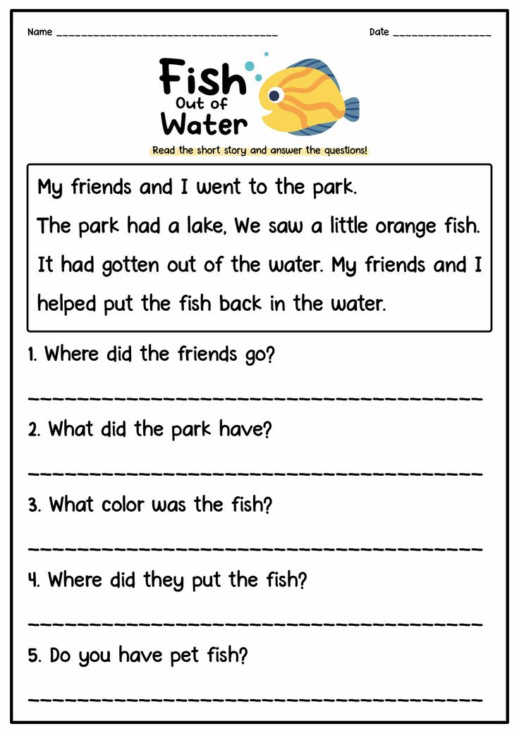 20 Free Reading Comprehension Worksheets 1St Grade