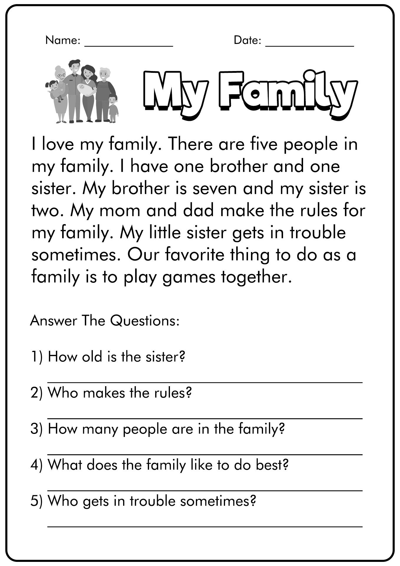 20 Free Reading Comprehension Worksheets 1St Grade