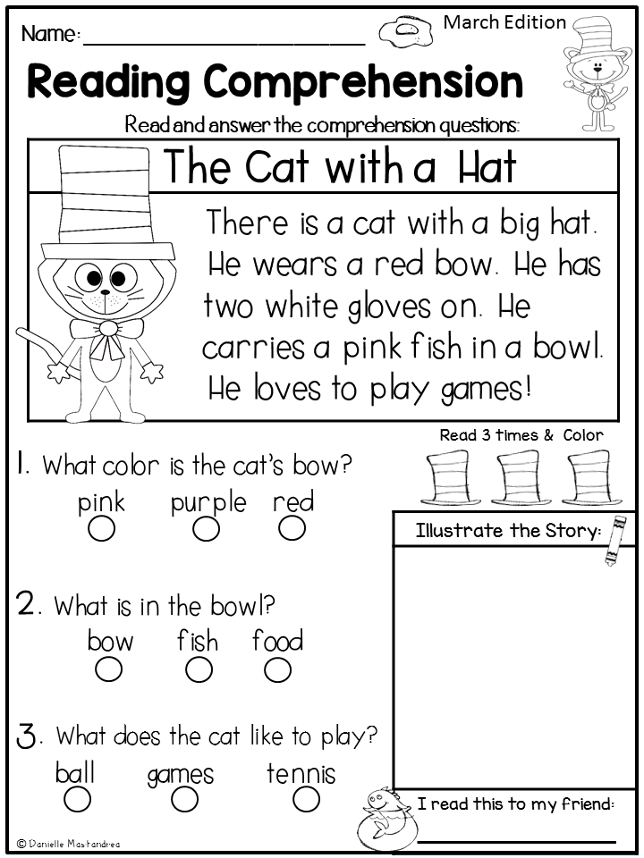 20 Free Reading Comprehension Worksheets 1St Grade