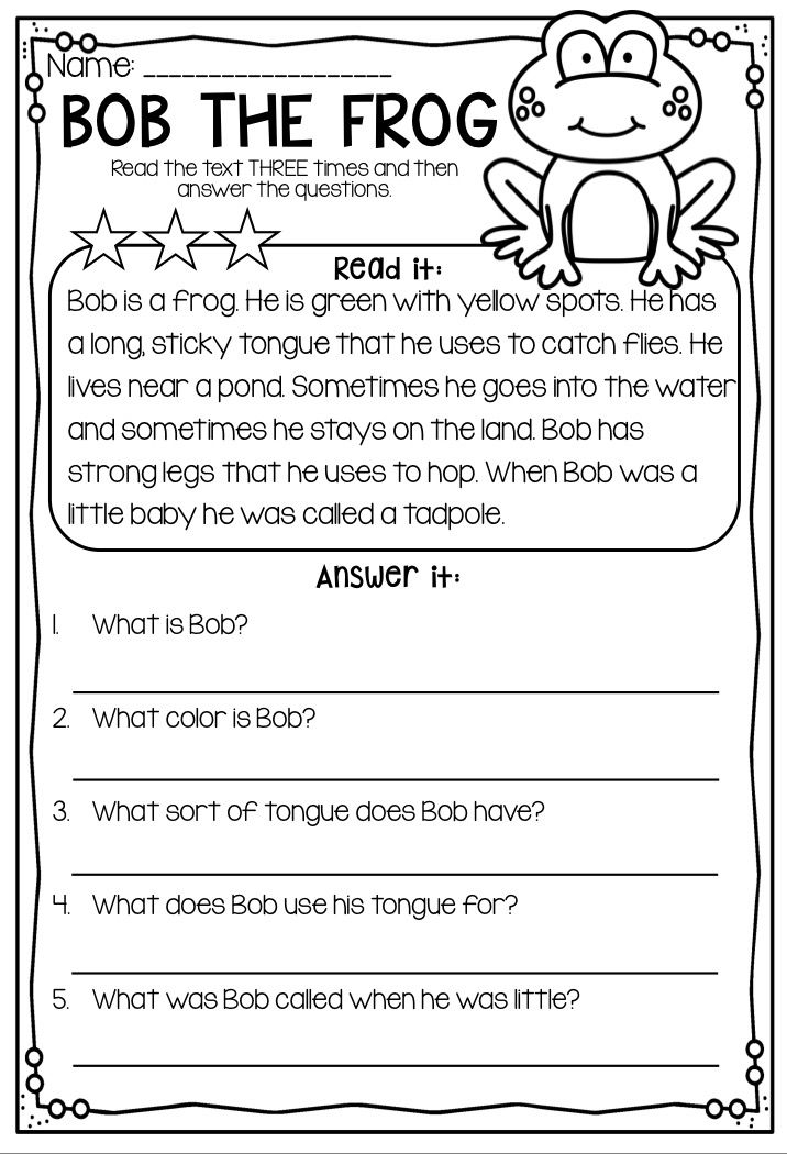 20 Free Reading Comprehension Worksheets 1St Grade