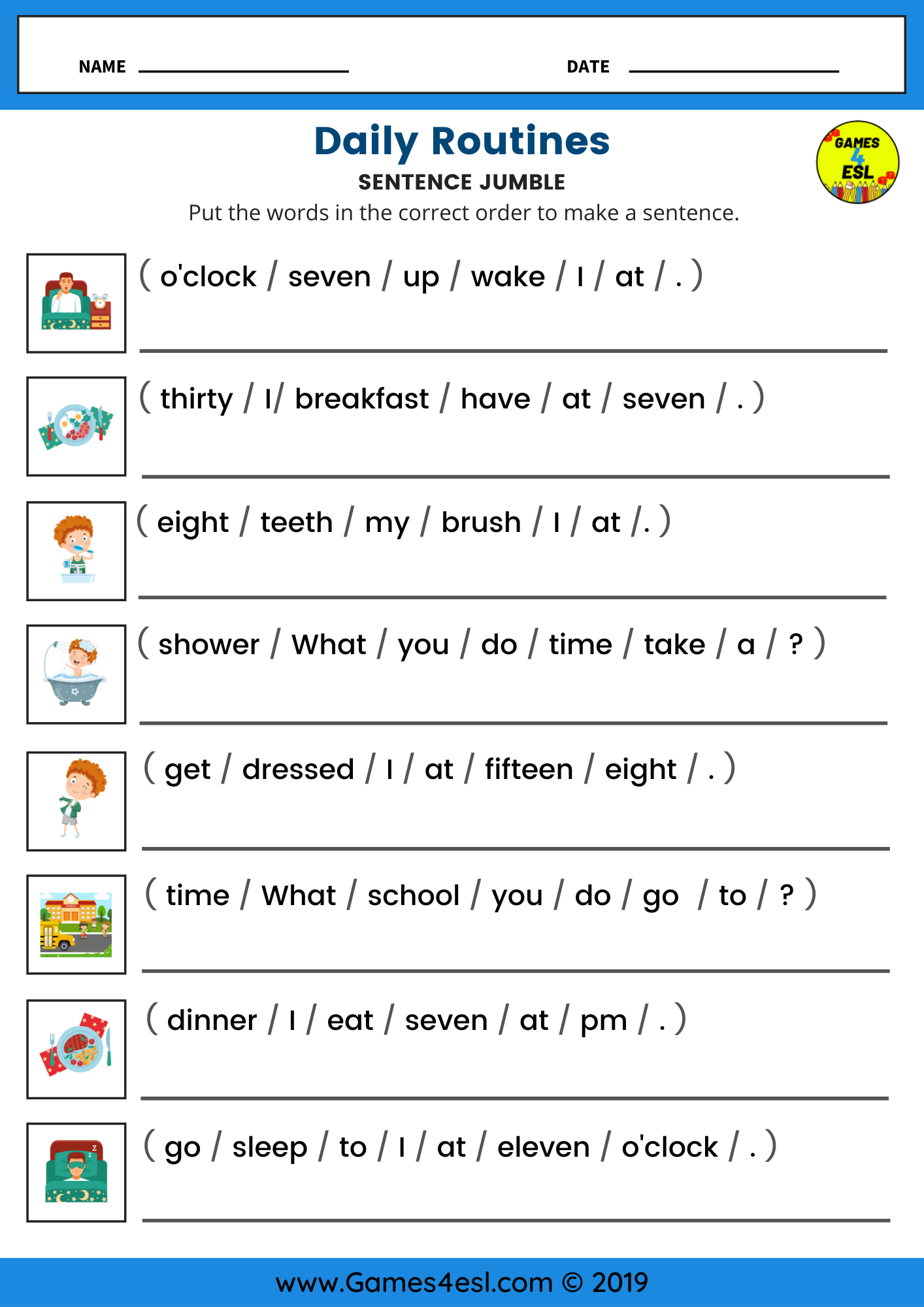 20 Grade 1 English Worksheets for Kids Grammar