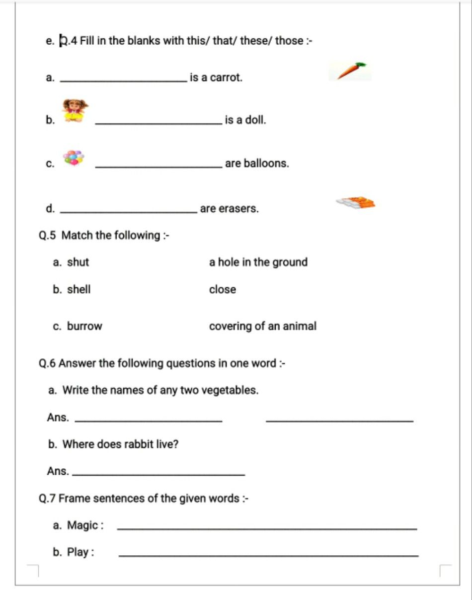 20 Grade 1 English Worksheets for Kids Grammar