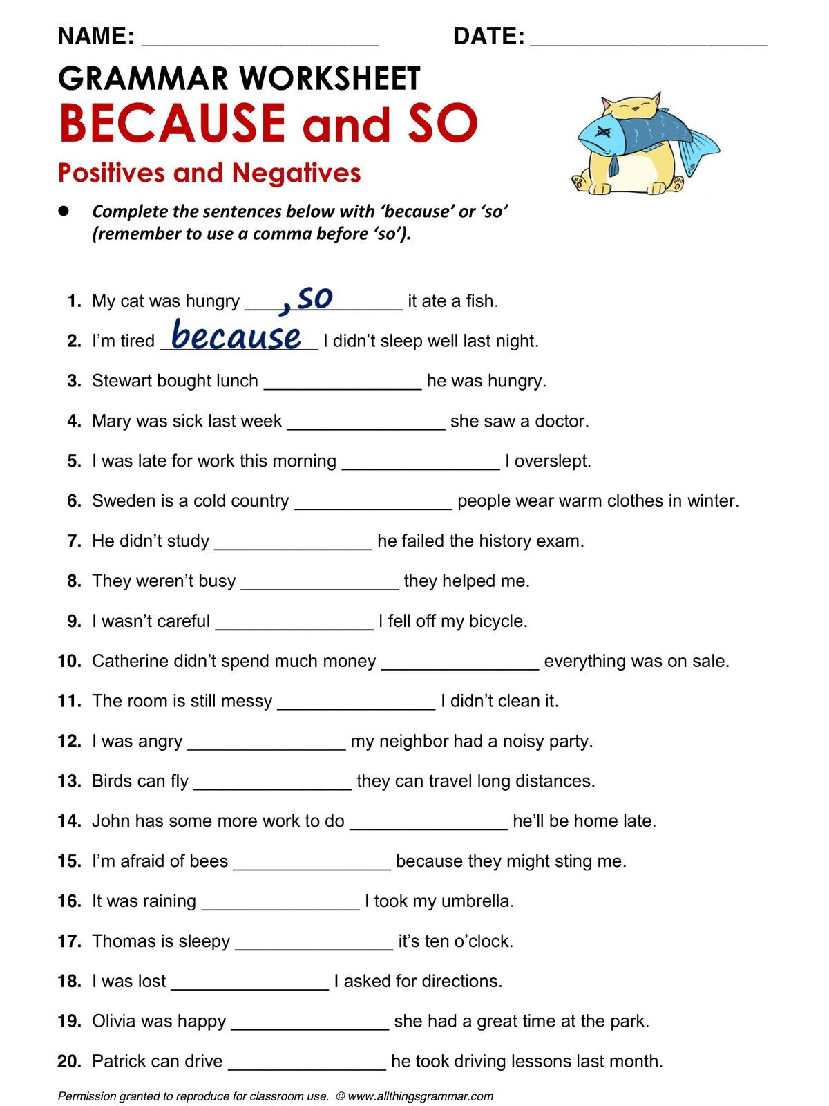 20 Grade 1 English Worksheets for Kids Grammar