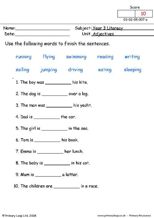 20 Grade 1 English Worksheets for Kids Grammar