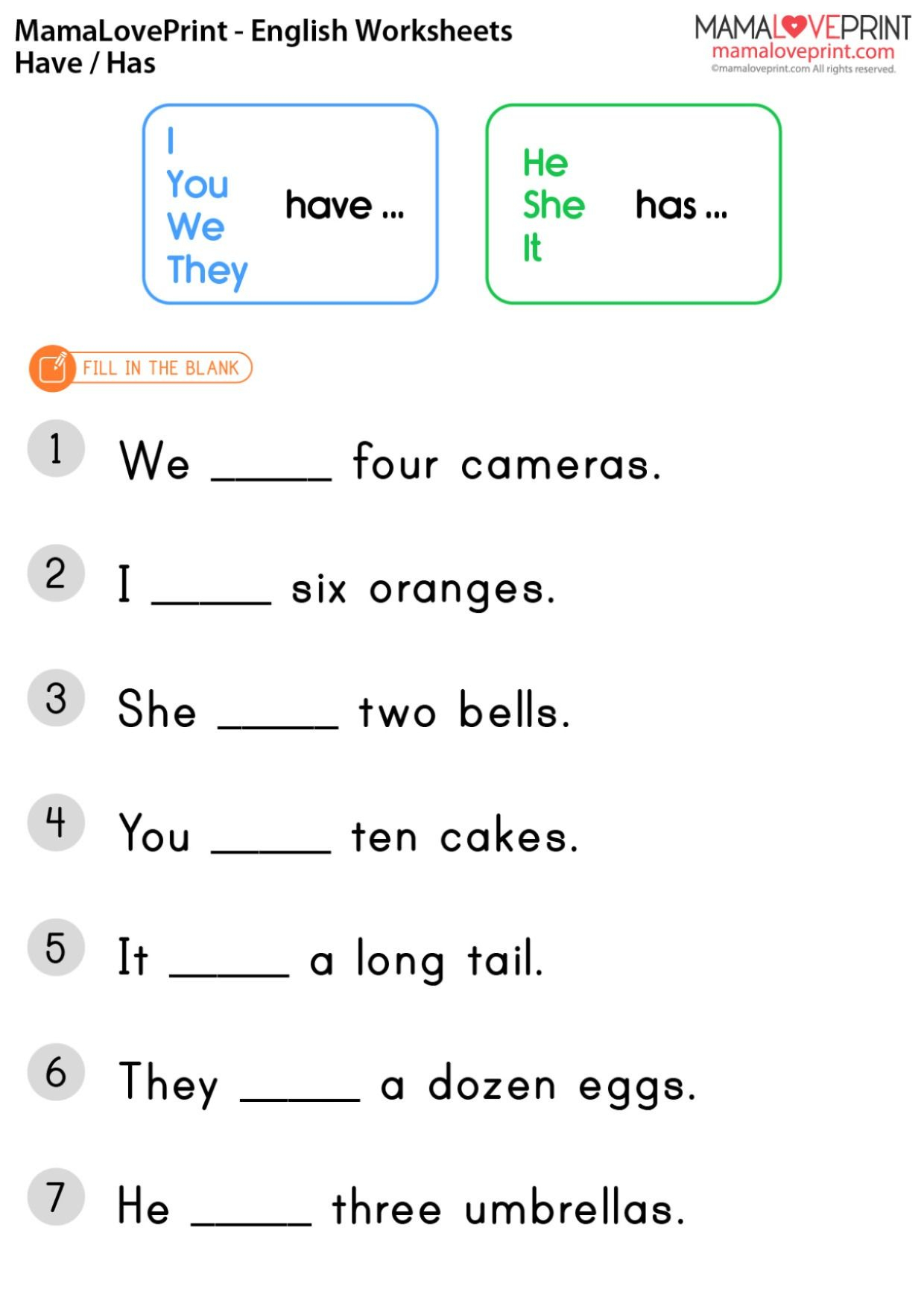 20 Grade 1 English Worksheets for Kids Grammar