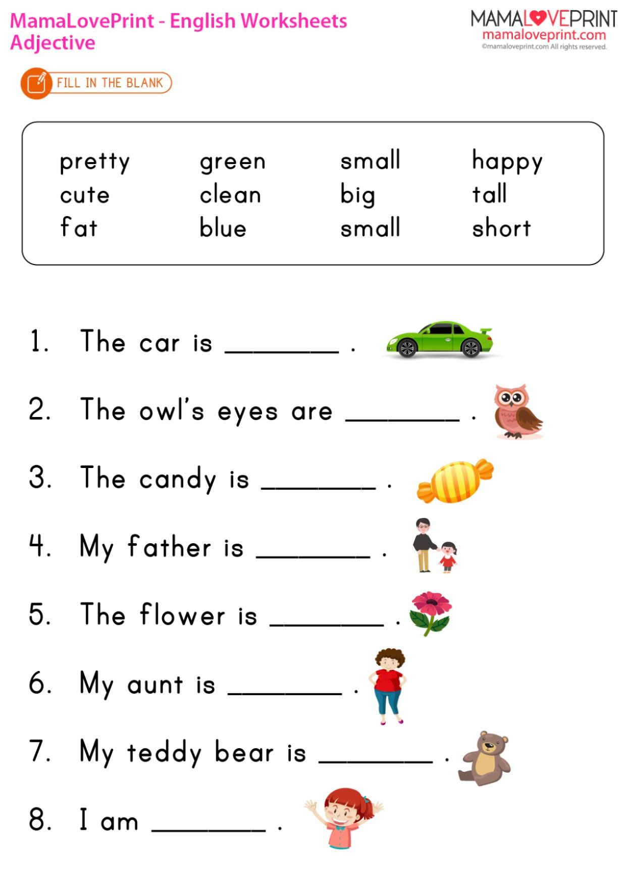 20 Grade 1 English Worksheets for Kids Grammar