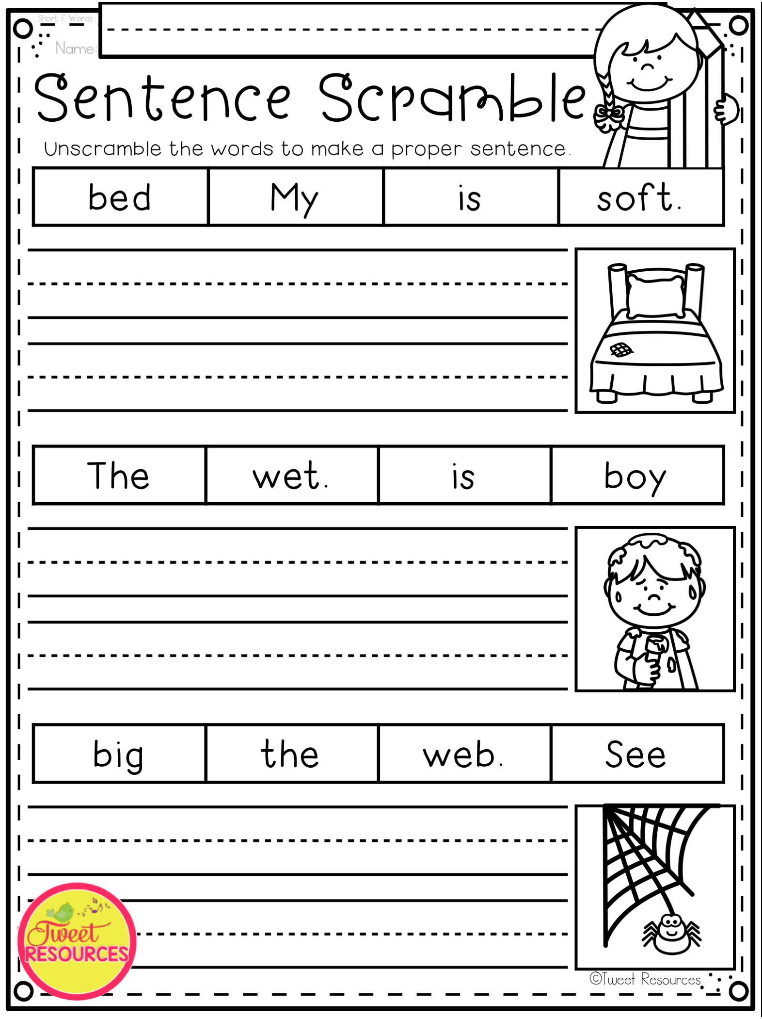 20 Grade 1 English Worksheets for Kids Grammar