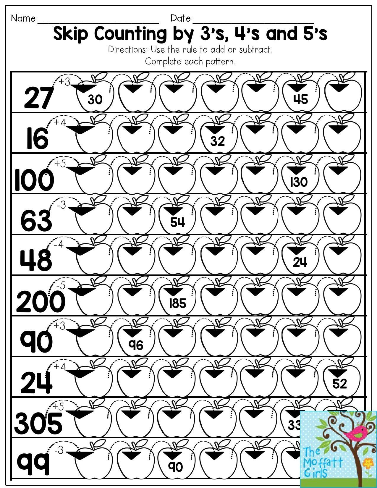 20 Grade 1 Math Worksheets Free Printable Skip Counting