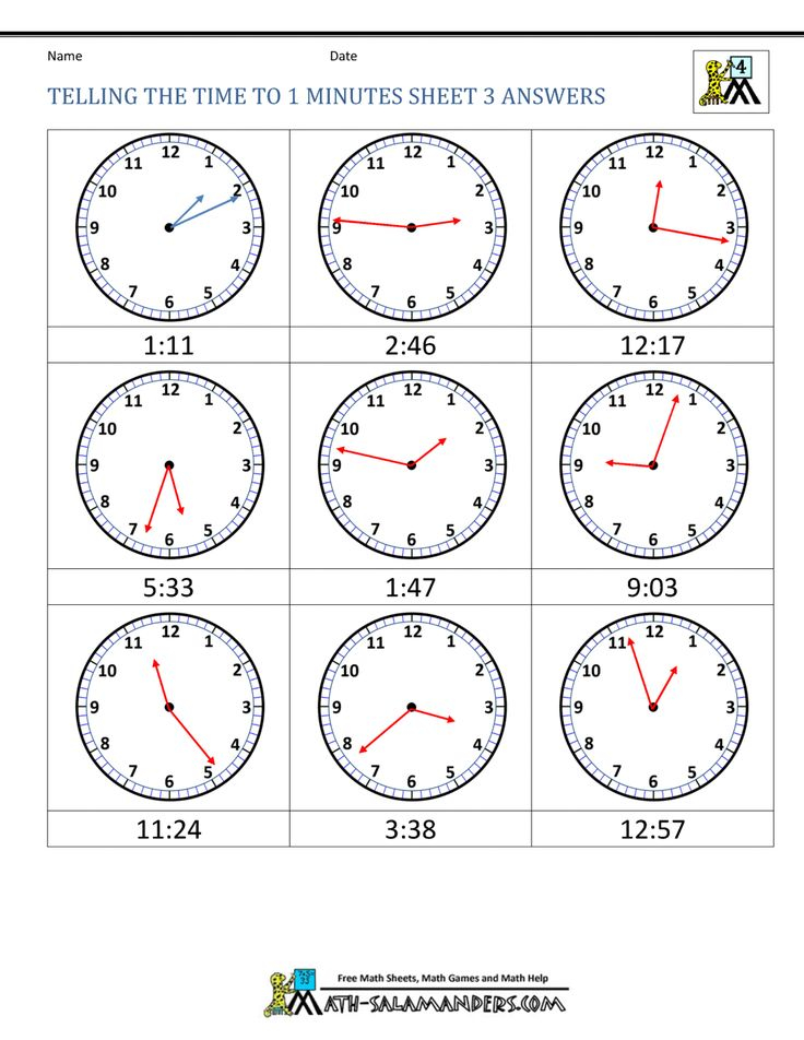 20 Grade 3 Math Worksheets Telling Time