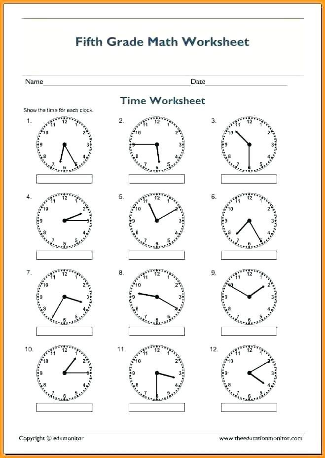 20 Grade 3 Math Worksheets Telling Time