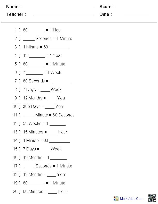 20 Grade 3 Math Worksheets Telling Time