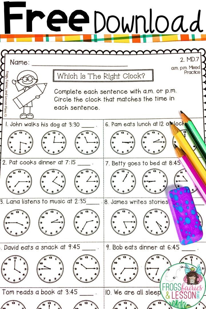 20 Grade 3 Math Worksheets Telling Time