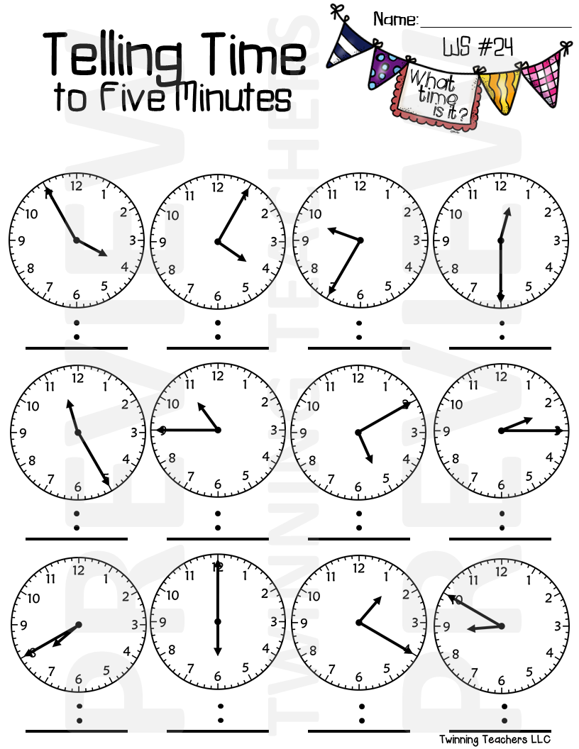 20 Grade 3 Math Worksheets Telling Time