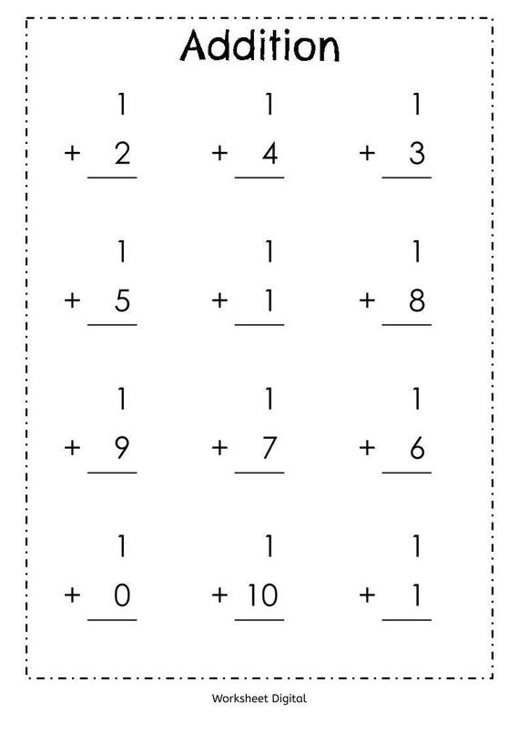 20 Horizontal Addition Worksheets Grade 2