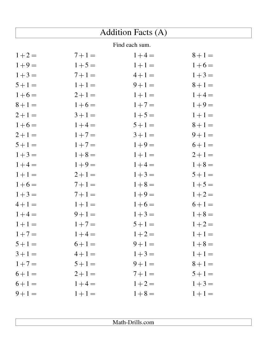 20 Horizontal Addition Worksheets Grade 2