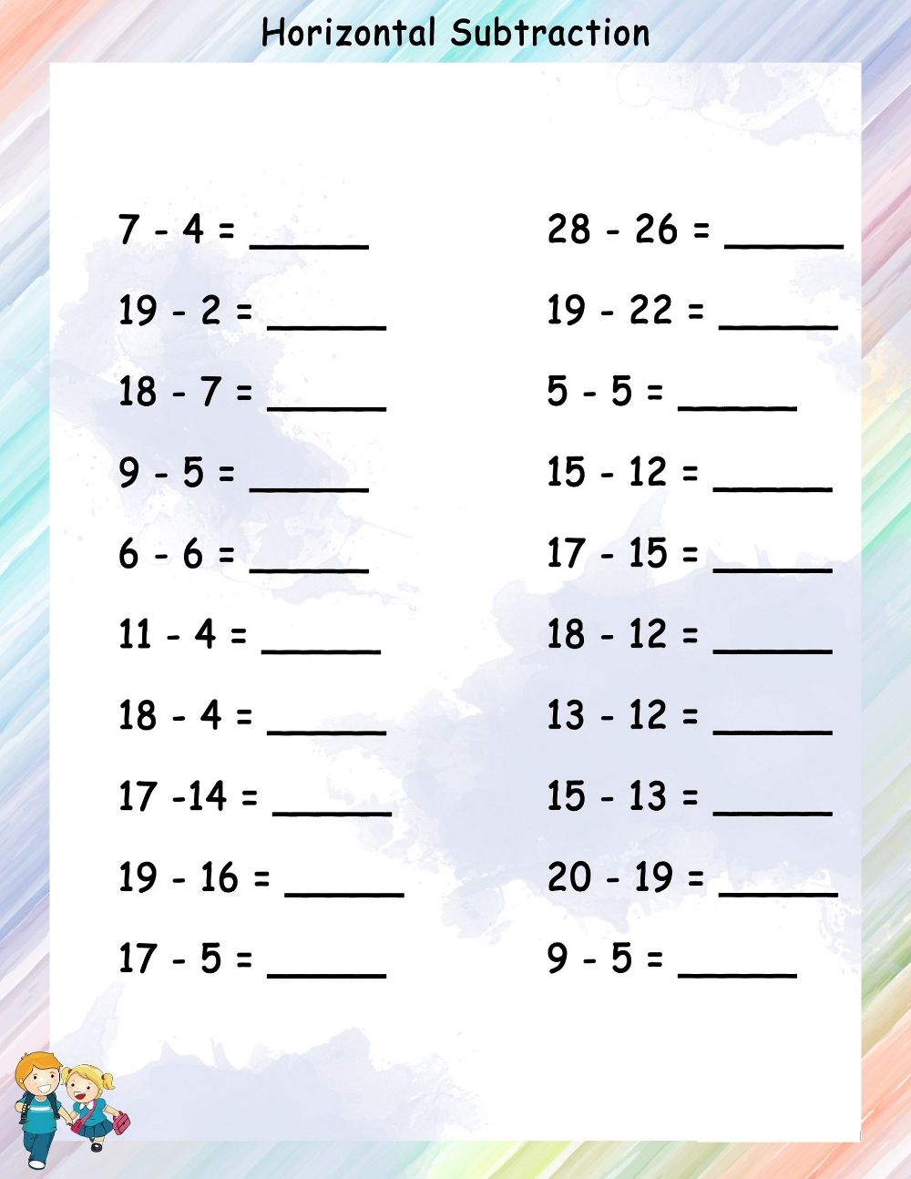 20 Horizontal Addition Worksheets Grade 2