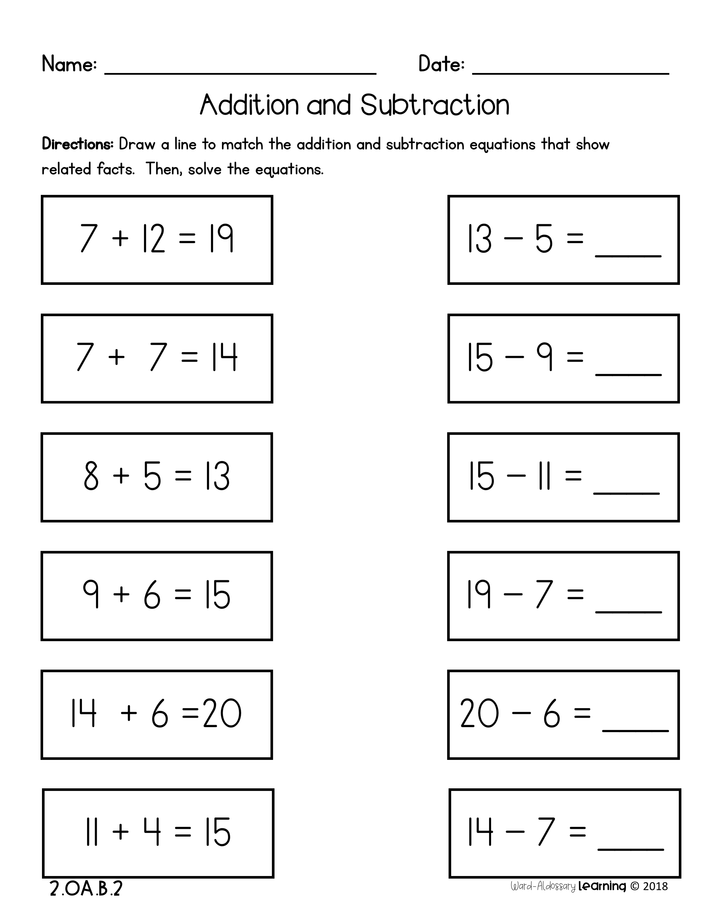 20 Horizontal Addition Worksheets Grade 2